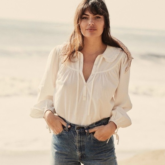 Doen Tops - Doen Billie Jean Blouse in Salt Size Large